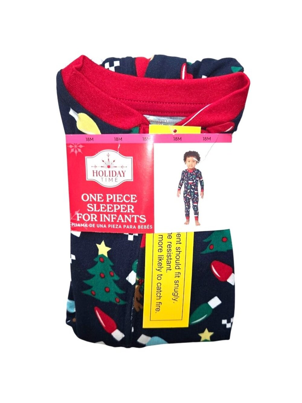 Holiday Time Infant One-Piece Sleeper Pajamas 18M